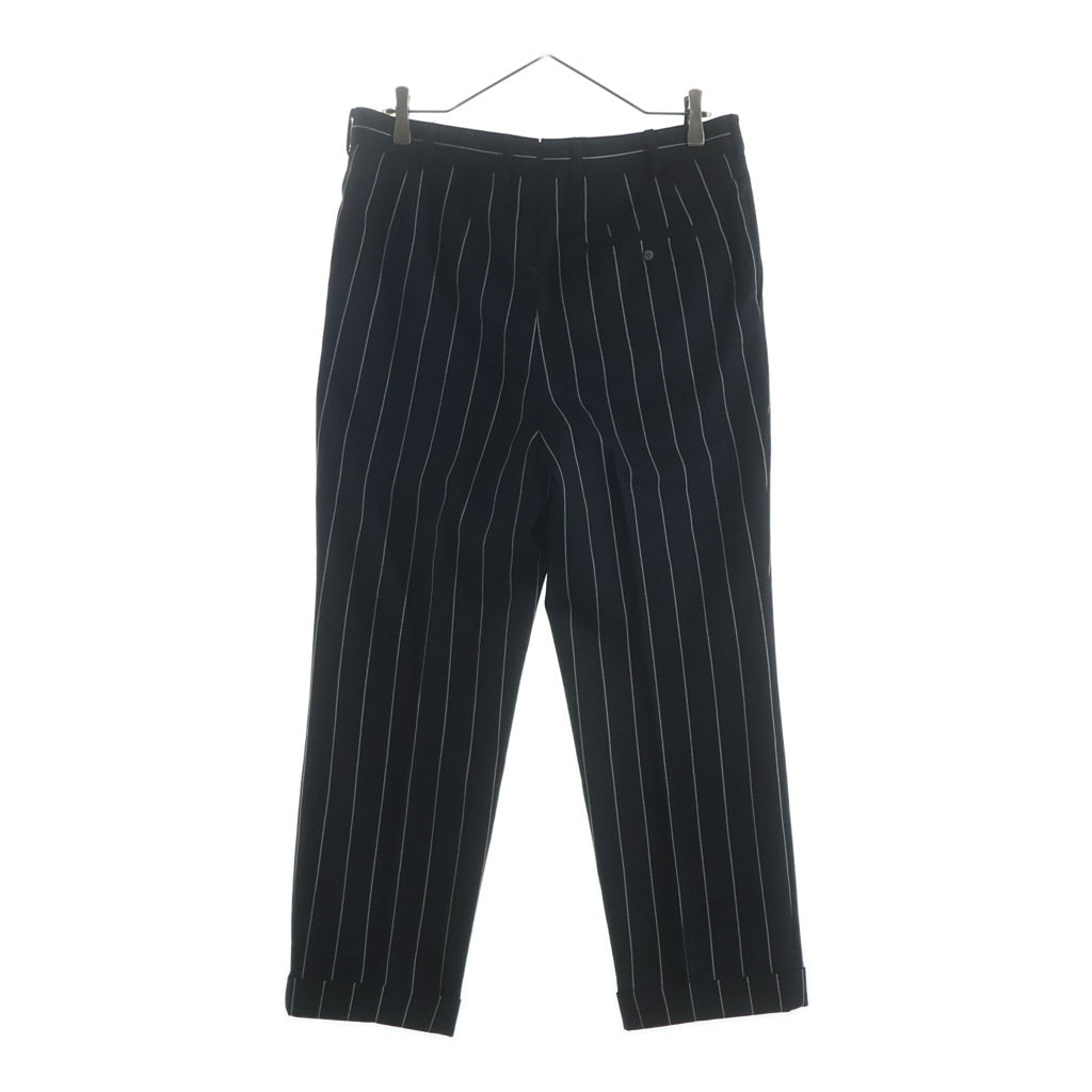 NO BRAND(ノーブランド) FUMIYA HIRANO(フミヤヒラノ) Burlington ストライプトラウザーズパンツ ブラック 4S-8170121