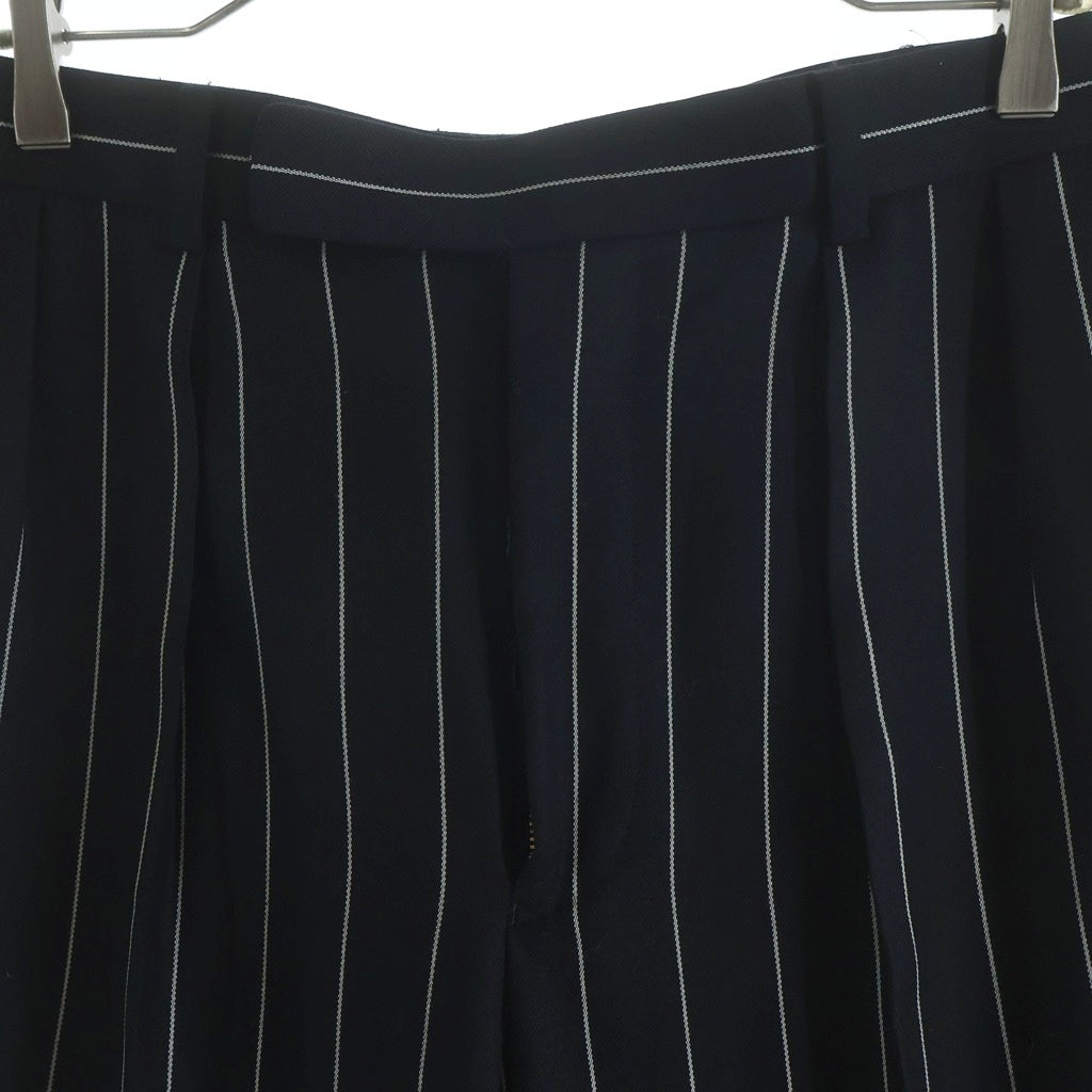 NO BRAND(ノーブランド) FUMIYA HIRANO(フミヤヒラノ) Burlington ストライプトラウザーズパンツ ブラック 4S-8170121