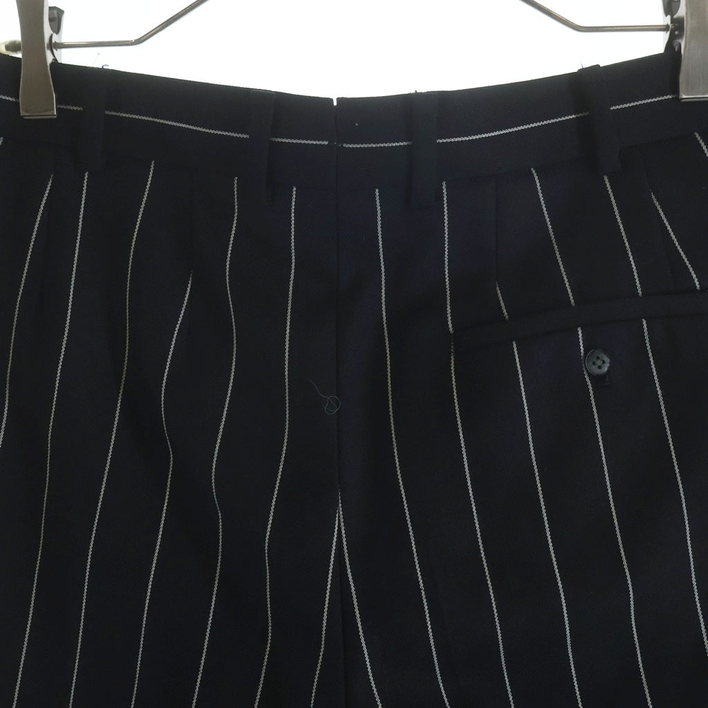 NO BRAND(ノーブランド) FUMIYA HIRANO(フミヤヒラノ) Burlington ストライプトラウザーズパンツ ブラック 4S-8170121