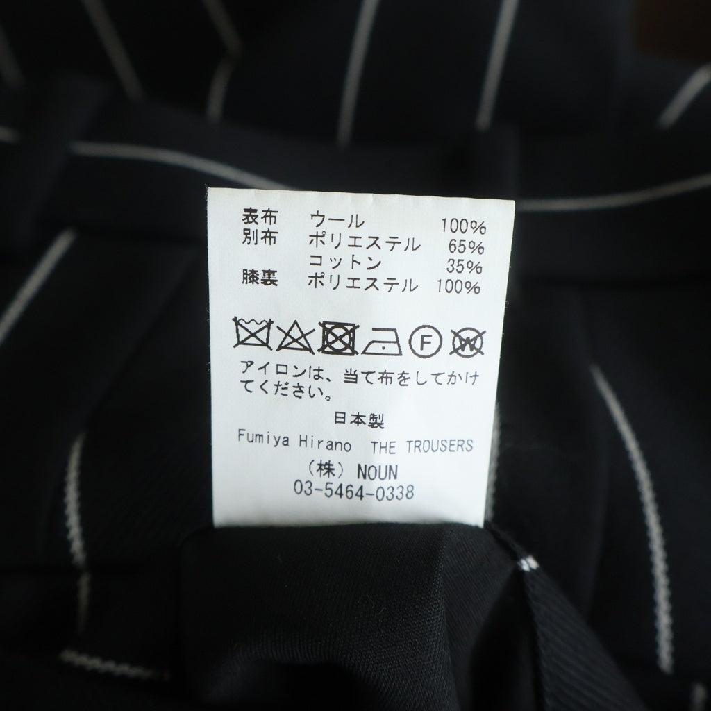 NO BRAND(ノーブランド) FUMIYA HIRANO(フミヤヒラノ) Burlington ストライプトラウザーズパンツ ブラック 4S-8170121