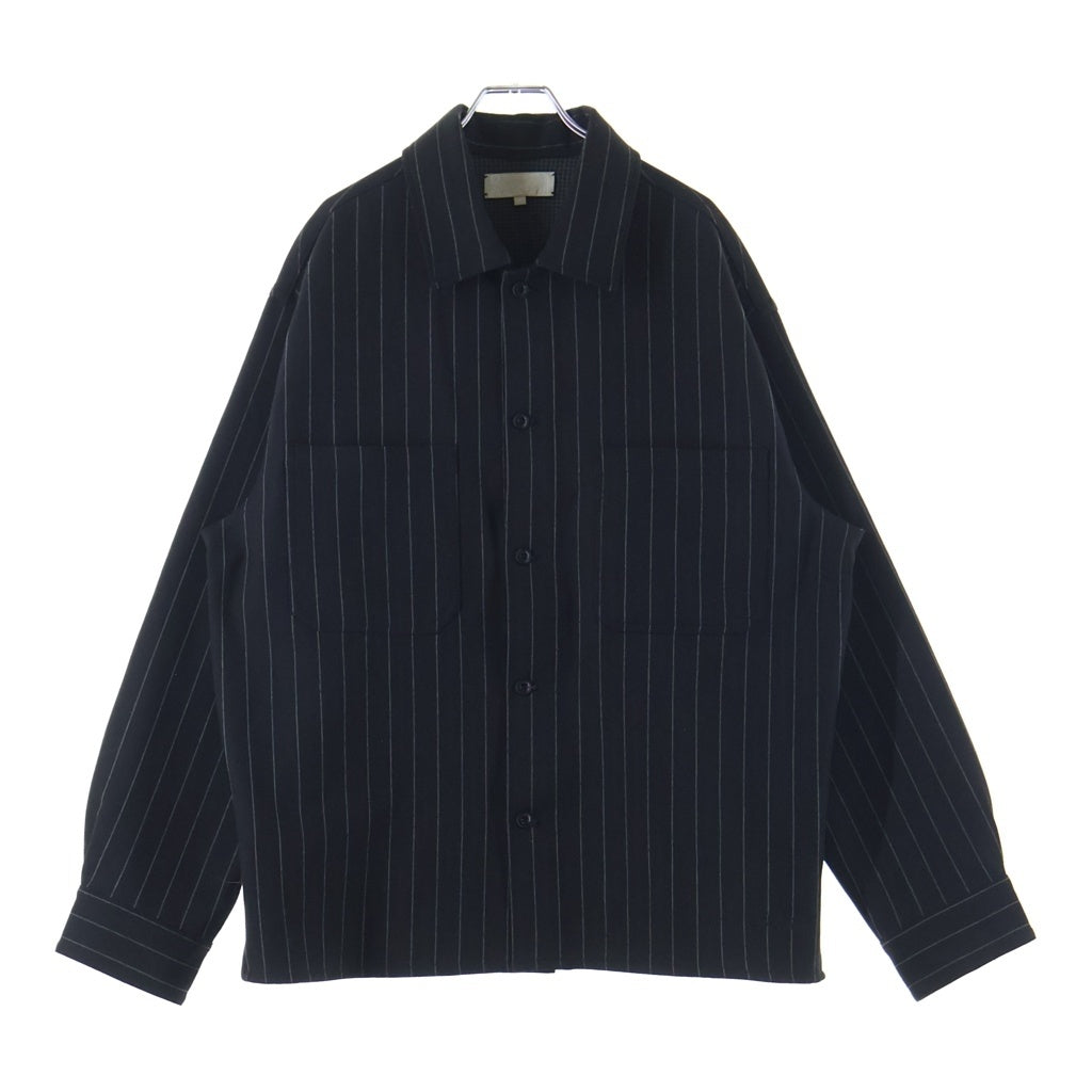 KITH(キス) Double Weave Ace Buttondown ストライプ長袖シャツ ブラック KHM031921