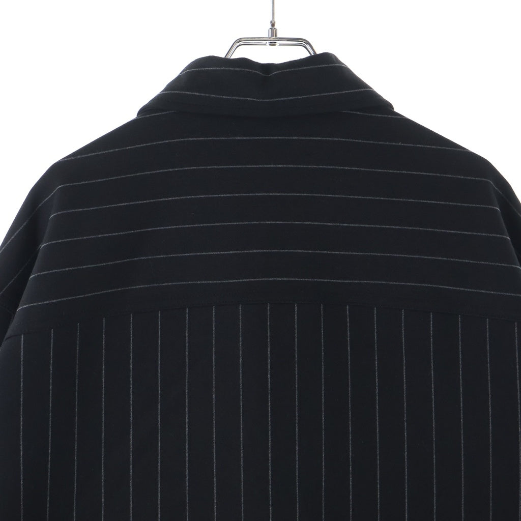KITH(キス) Double Weave Ace Buttondown ストライプ長袖シャツ ブラック KHM031921