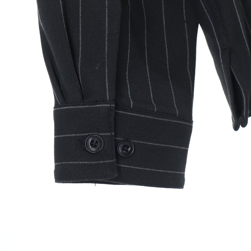 KITH(キス) Double Weave Ace Buttondown ストライプ長袖シャツ ブラック KHM031921