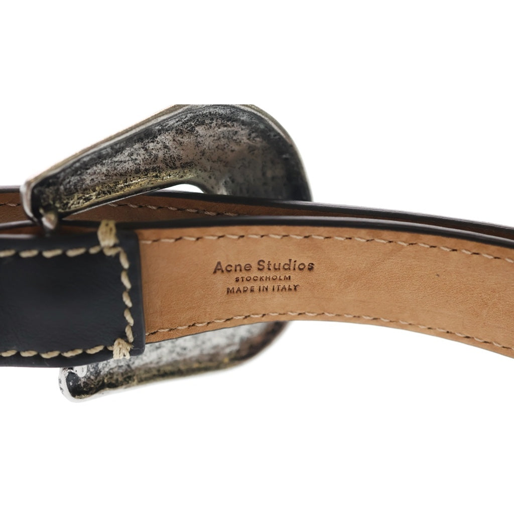 Acne Studios(アクネ ストゥディオズ) Leather Belt バックル レザーベルト ブラック S20GL10A