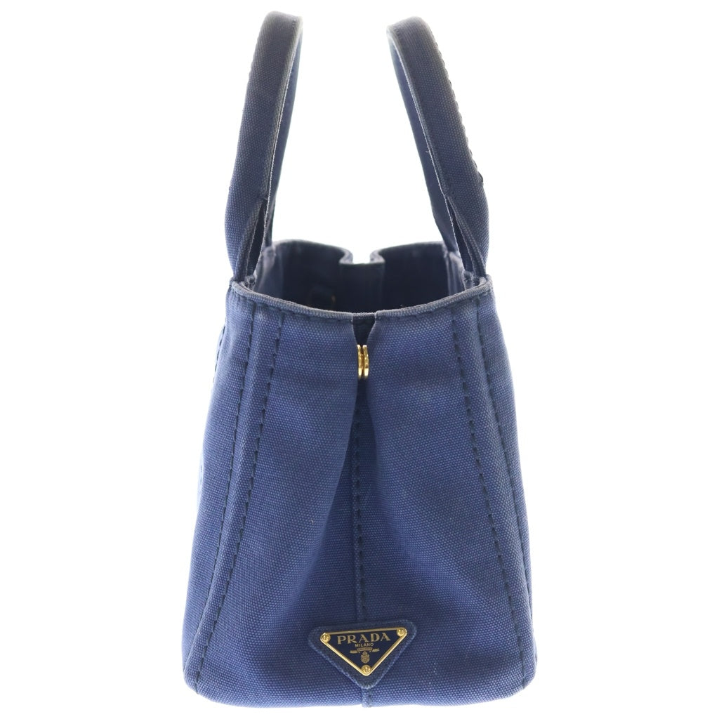 PRADA(プラダ) Canapa カナパ トライアングルロゴ キャンバスハンドバッグ ショルダーバッグ ネイビー 1BG439 レディース