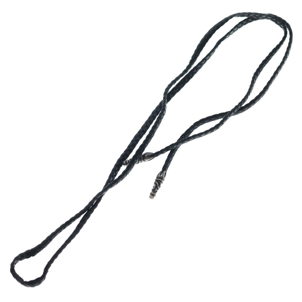 CHROME HEARTS(クロムハーツ) EATHER BRAID スクロールレザーブレード シルバーネックレス