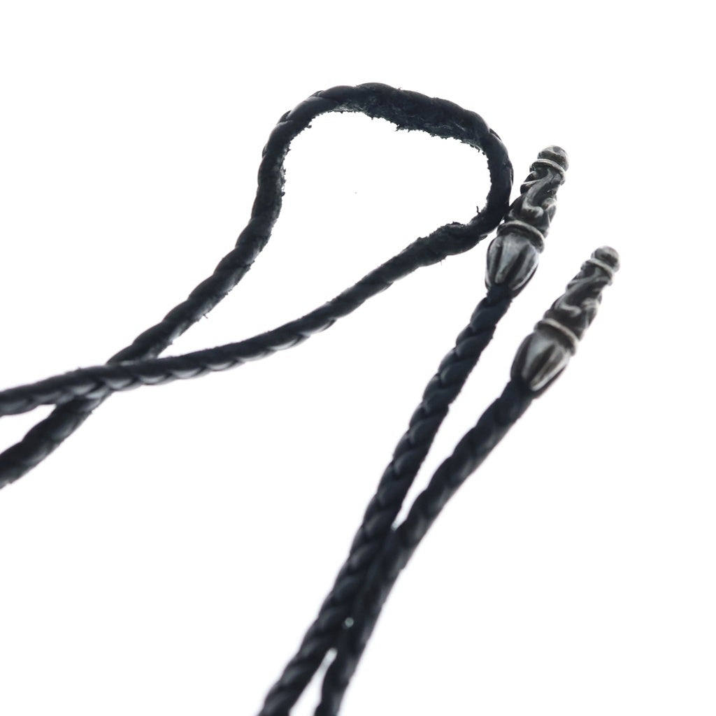 CHROME HEARTS(クロムハーツ) EATHER BRAID スクロールレザーブレード シルバーネックレス