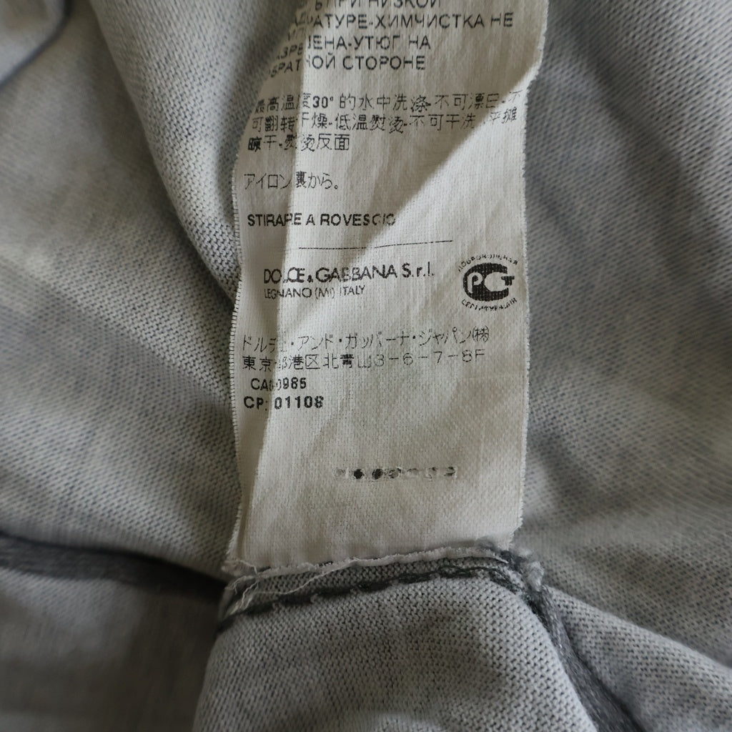 DOLCE & GABBANA(ドルチェアンドガッバーナ) Cotton Jersey Flower And Pois Print T-shirt 半袖Tシャツ グレー G8GJ0T FP7MA レディース