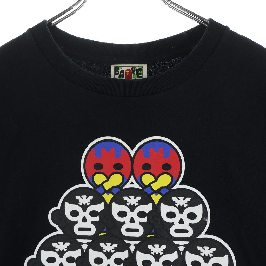 A BATHING APE(アベイシングエイプ) ×仮面ライダー Baby Milo T-Shirt ベビーマイロ 半袖Tシャツ ブラック