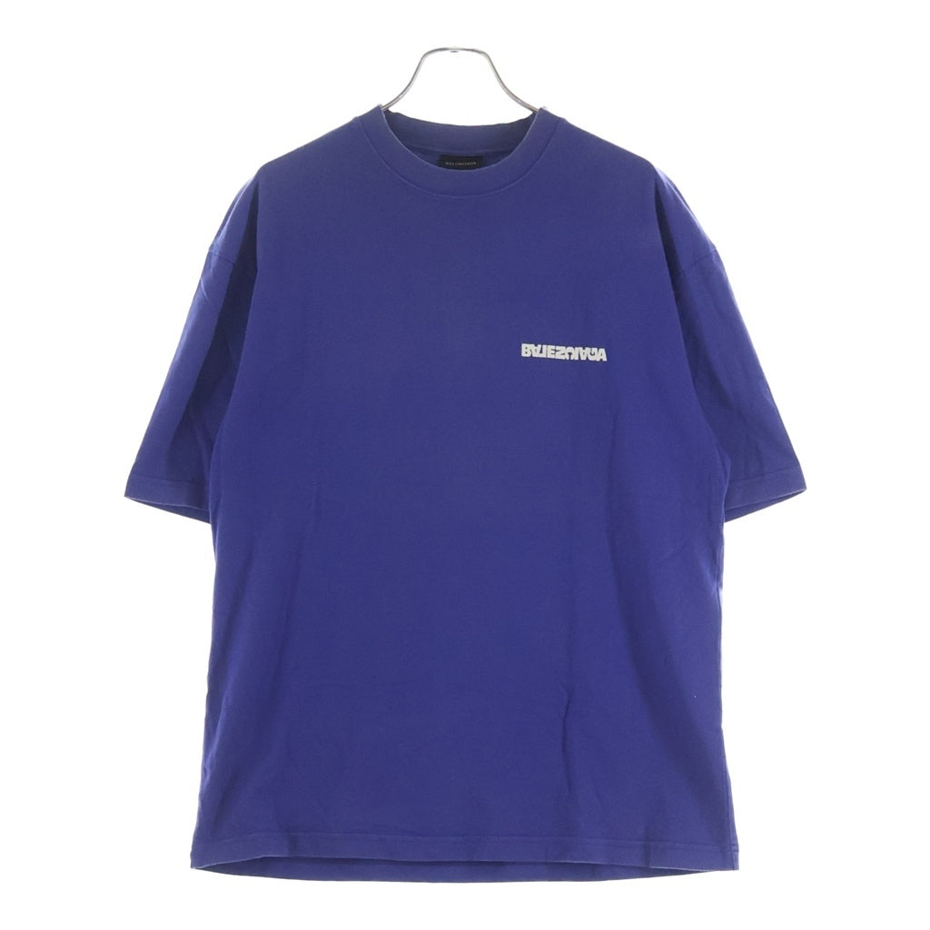 BALENCIAGA(バレンシアガ) Turning Logo T-Shirt ロゴ刺繍 半袖Tシャツ ネイビー 612966 TLVB3