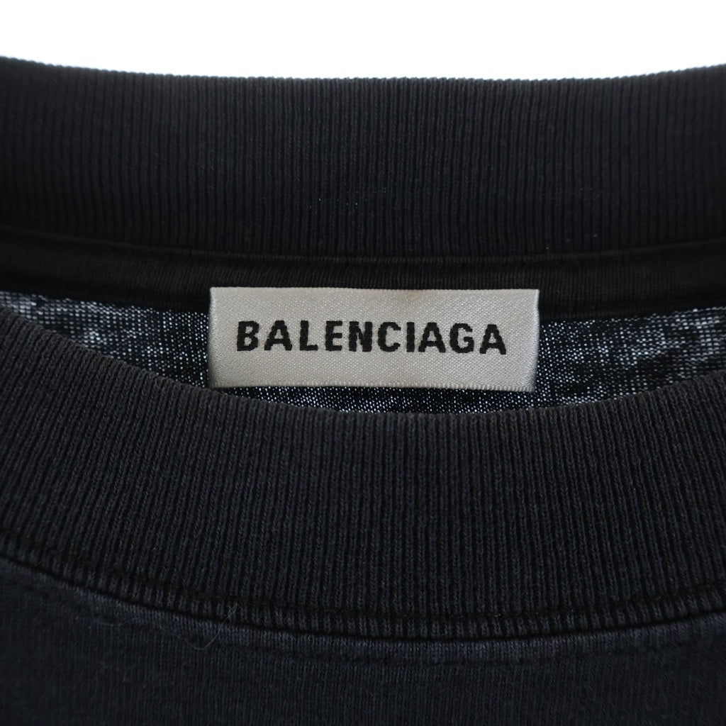 BALENCIAGA(バレンシアガ) T-Shirt バックロゴ刺繍 半袖Tシャツ ブラック