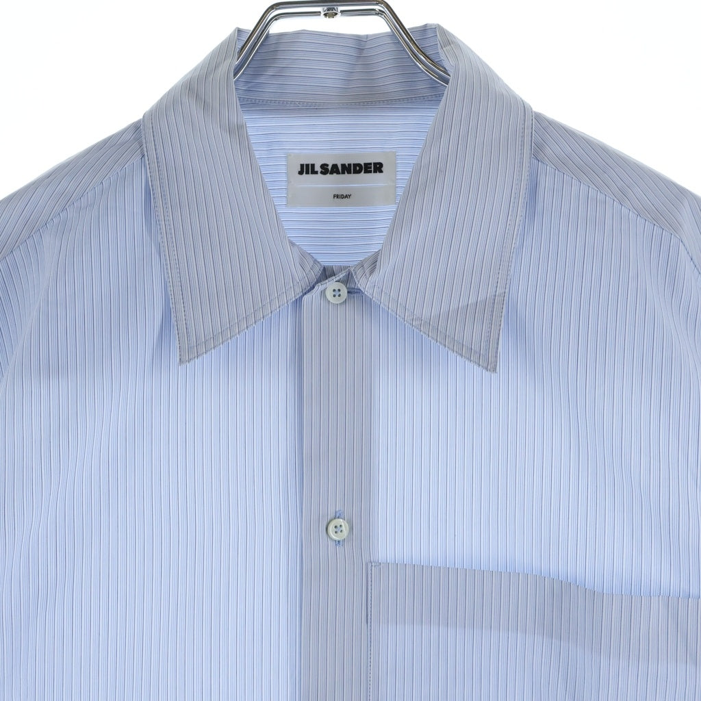 JIL SANDER(ジルサンダー) Friday 7Days Stripes Shirt セブンデイズ フライデー ストライプ半袖シャツ ブルー J24DL0106 J45178