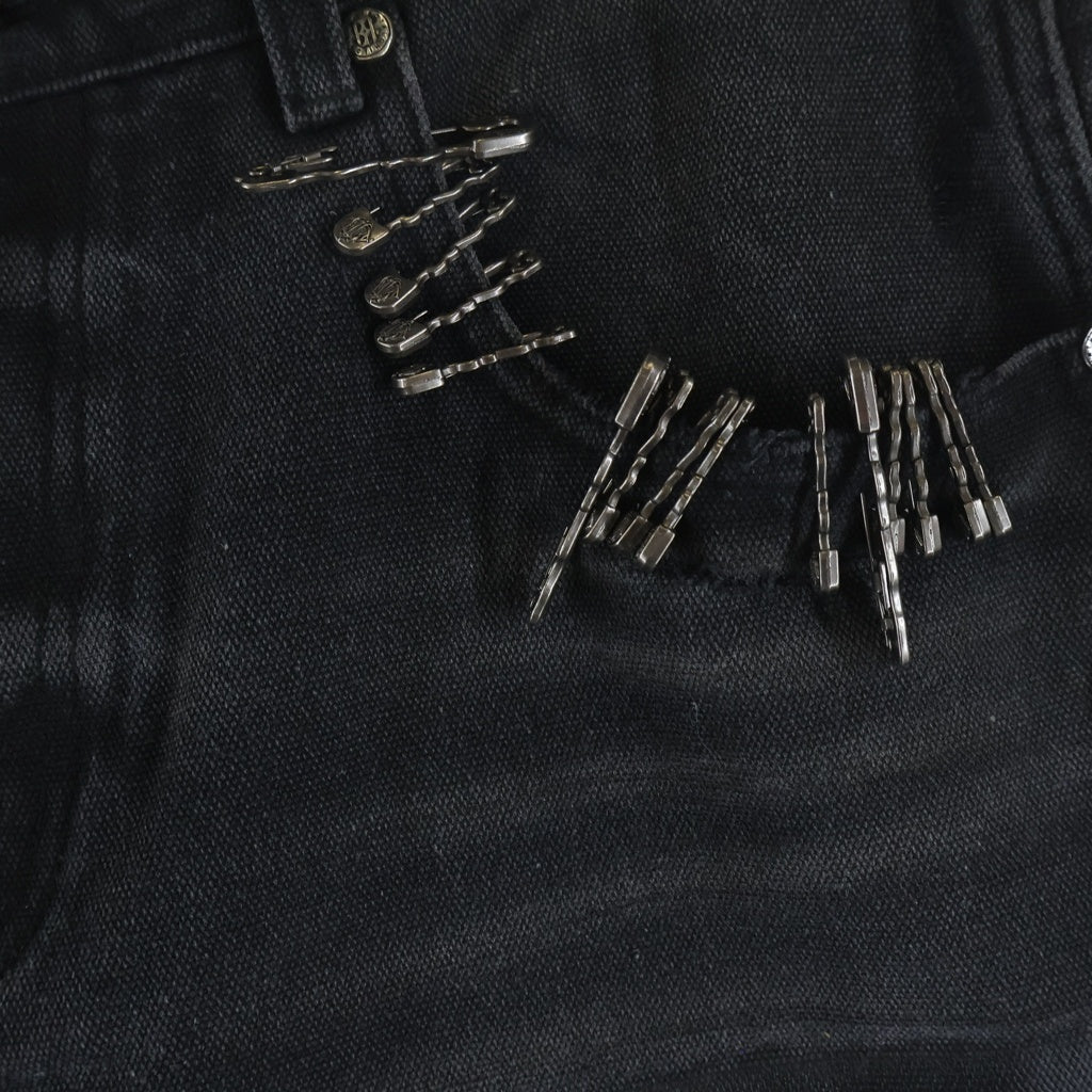 BIRTH OF ROYAL CHILD(バースオブロイヤルチャイルド) Vintage Pin Carpenter Pants ダメージ加工 ピンズ カーペンターパンツ ブラック