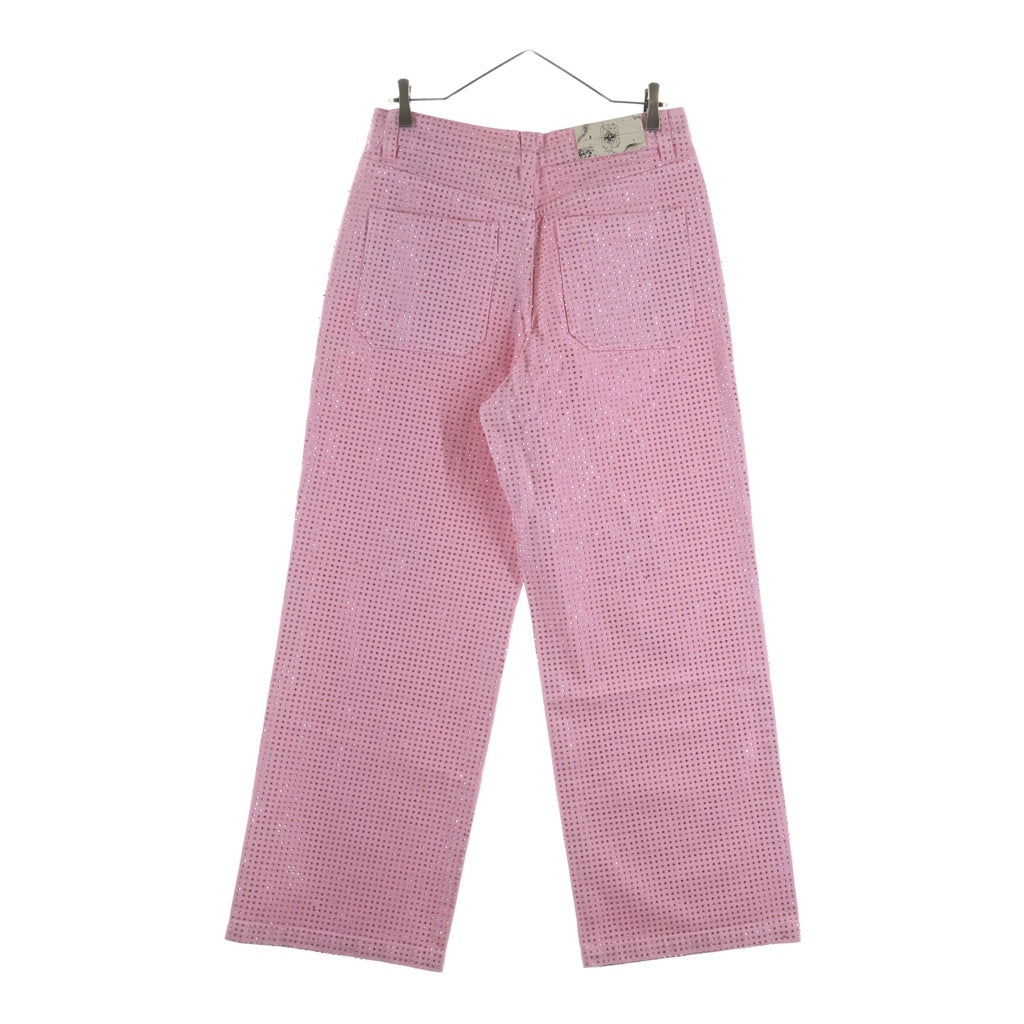BIRTH OF ROYAL CHILD(バースオブロイヤルチャイルド) 20K Stellar Diamond Jeans Pink ダメージ加工 ラインストーン装飾 デニムパンツ ピンク