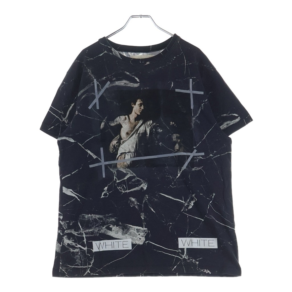 OFF-WHITE(オフホワイト) 16SS Caravaggio Marble T-Shirt カラヴァッジョ 総柄半袖Tシャツ ブラック
