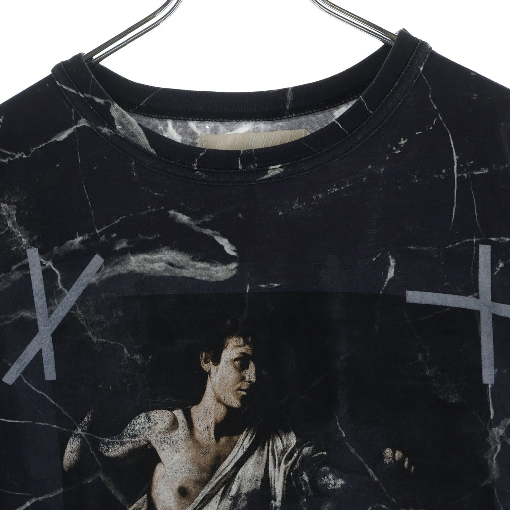 OFF-WHITE(オフホワイト) 16SS Caravaggio Marble T-Shirt カラヴァッジョ 総柄半袖Tシャツ ブラック