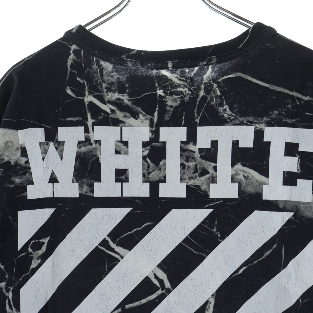 OFF-WHITE(オフホワイト) 16SS Caravaggio Marble T-Shirt カラヴァッジョ 総柄半袖Tシャツ ブラック