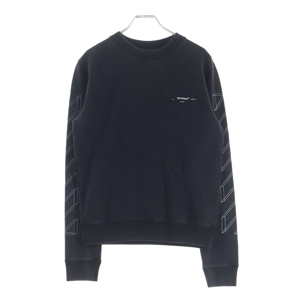 OFF-WHITE(オフホワイト) 18AW 3D Line Crewneck クルーネックスウェットトレーナー ブラック OMBA025E18192002