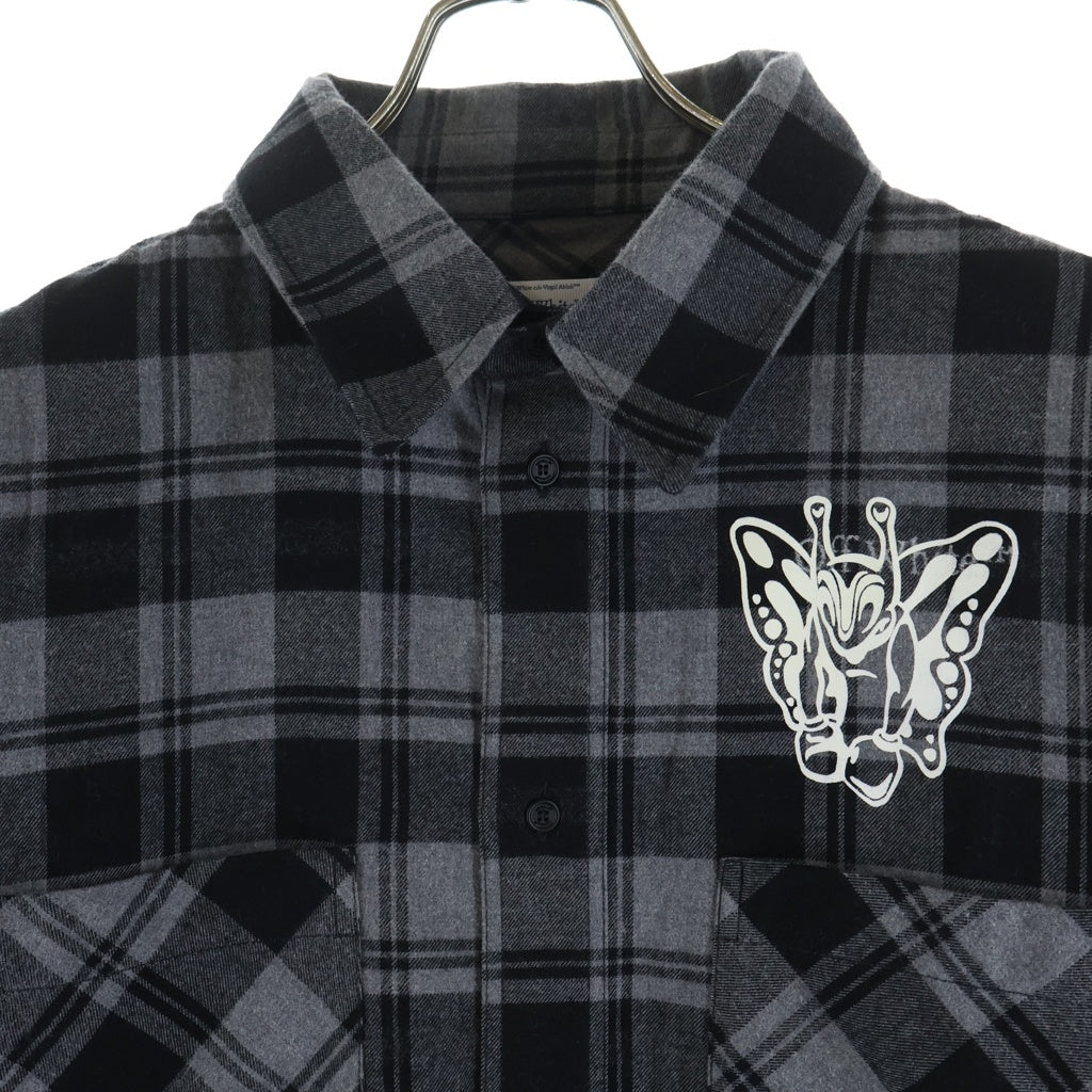 OFF-WHITE(オフホワイト) 24AW Character Check Flannel Shirt 長袖チェックシャツ ネルシャツ グレー OMGE030F24FAB001
