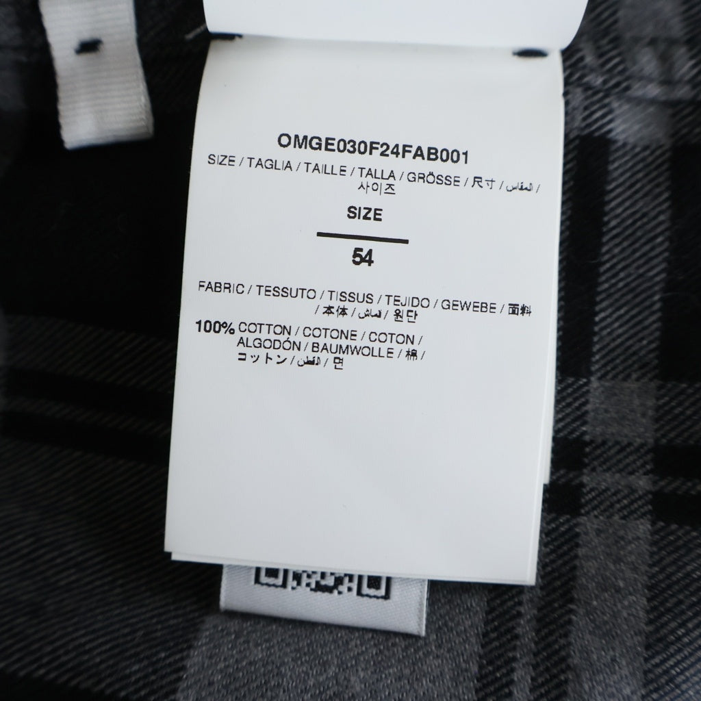 OFF-WHITE(オフホワイト) 24AW Character Check Flannel Shirt 長袖チェックシャツ ネルシャツ グレー OMGE030F24FAB001
