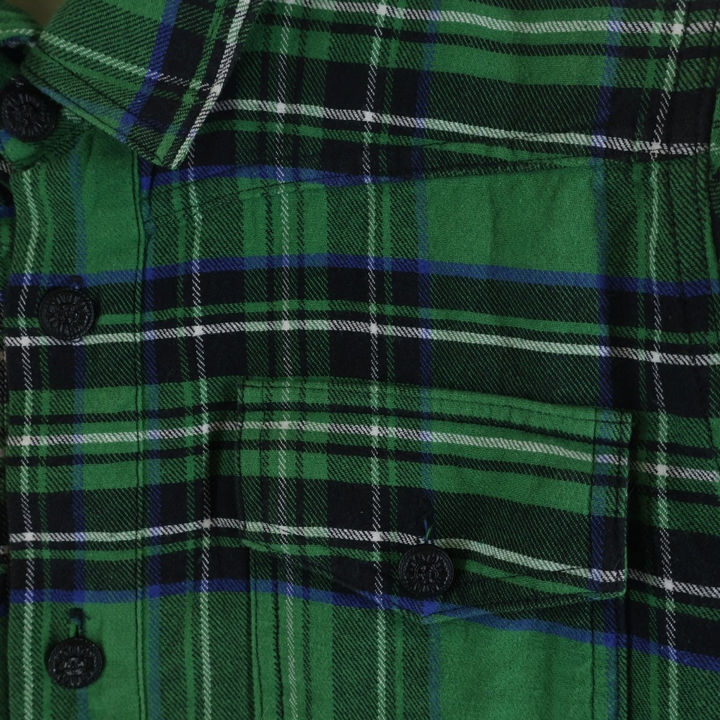 OFF-WHITE(オフホワイト) 17SS Check Flannel Shirt 長袖チェックシャツ ネルシャツ グリーン OMGE030F24FAB001