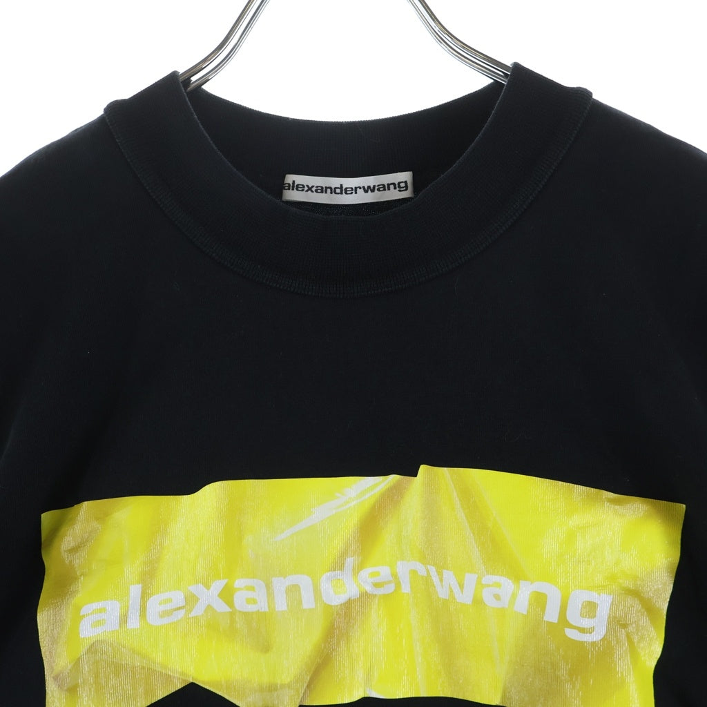 ALEXANDER WANG(アレキサンダーワン) Cropped T-Shirt クロップド半袖Tシャツ ブラック レディース