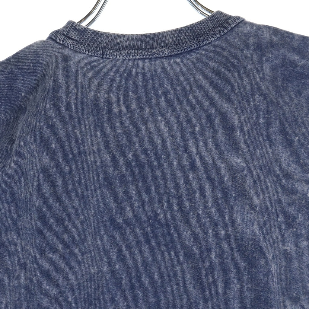 ALEXANDER WANG(アレキサンダーワン) Cropped T-Shirt フェード加工 エンボスロゴ クロップド半袖Tシャツ ネイビー レディース 1CC1241876