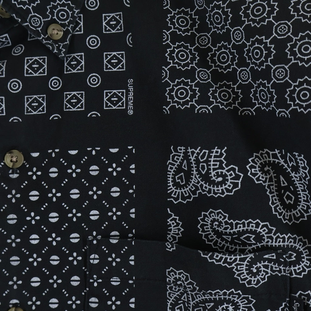 SUPREME(シュプリーム) 20SS Paisley Grid Shirt ペイズリー 長袖シャツ ブラック