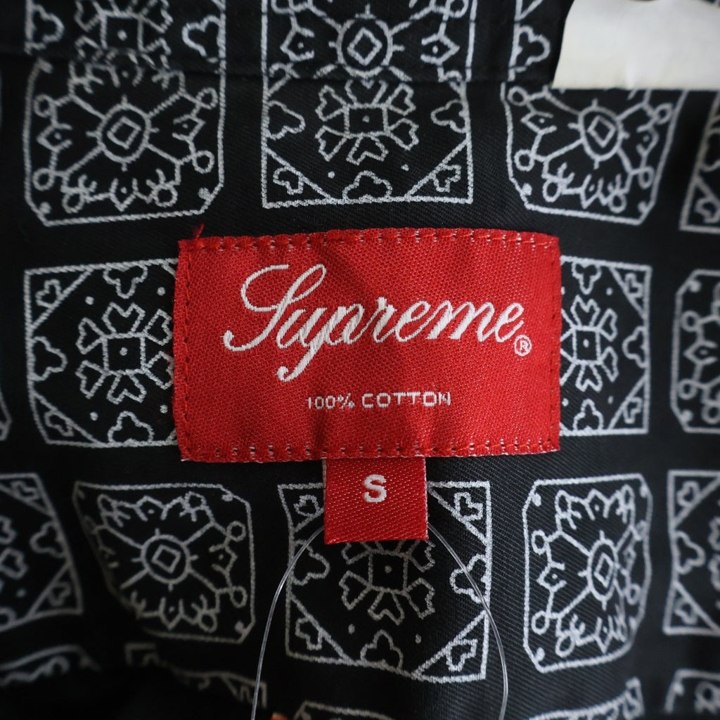 SUPREME(シュプリーム) 20SS Paisley Grid Shirt ペイズリー 長袖シャツ ブラック