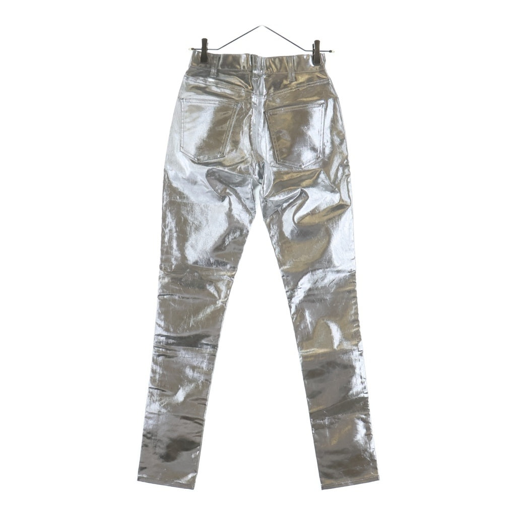 CELINE(セリーヌ) Metallic Silver Stretch Pants エディ期 メタリックストレッチパンツ シルバー レディース 2NO12359E