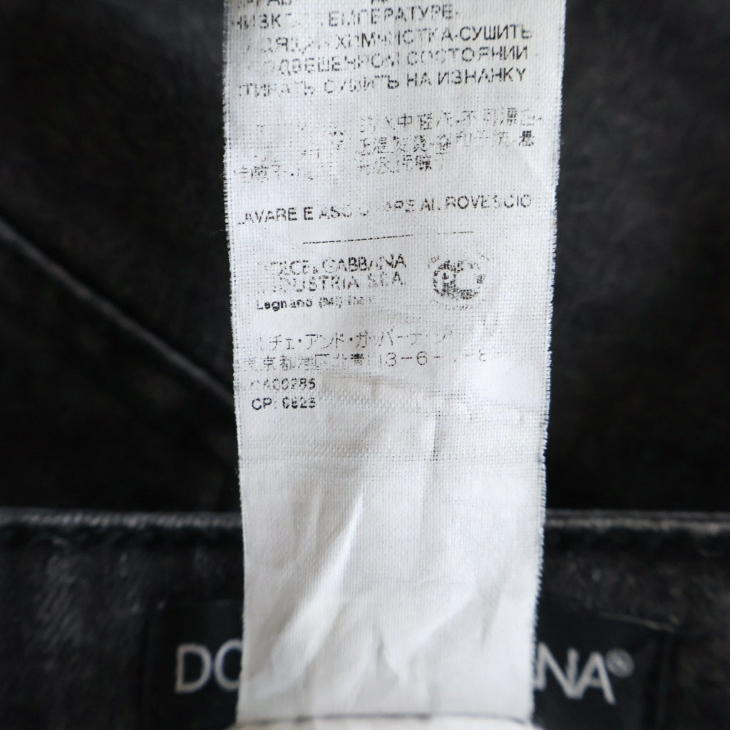 DOLCE & GABBANA(ドルチェアンドガッバーナ) Denim Pants 裾ジップ ロゴプレート デニムパンツ グレー