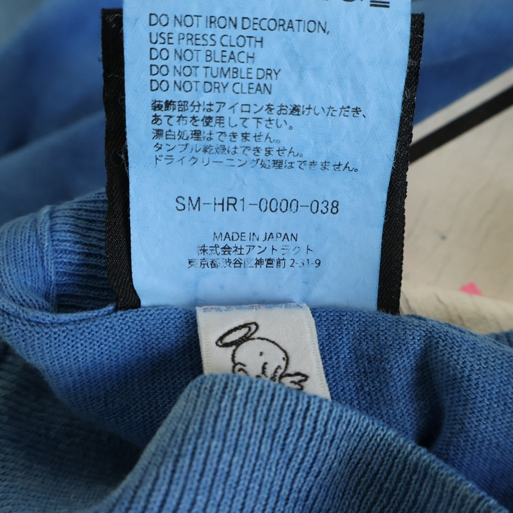 SAINT MICHAEL(セントマイケル) 25AW LS TEE IMMACULATE SM-HR1-0000-038 ヴィンテージ加工 両面プリントクルーネック半袖Tシャツ カットソー ブルー