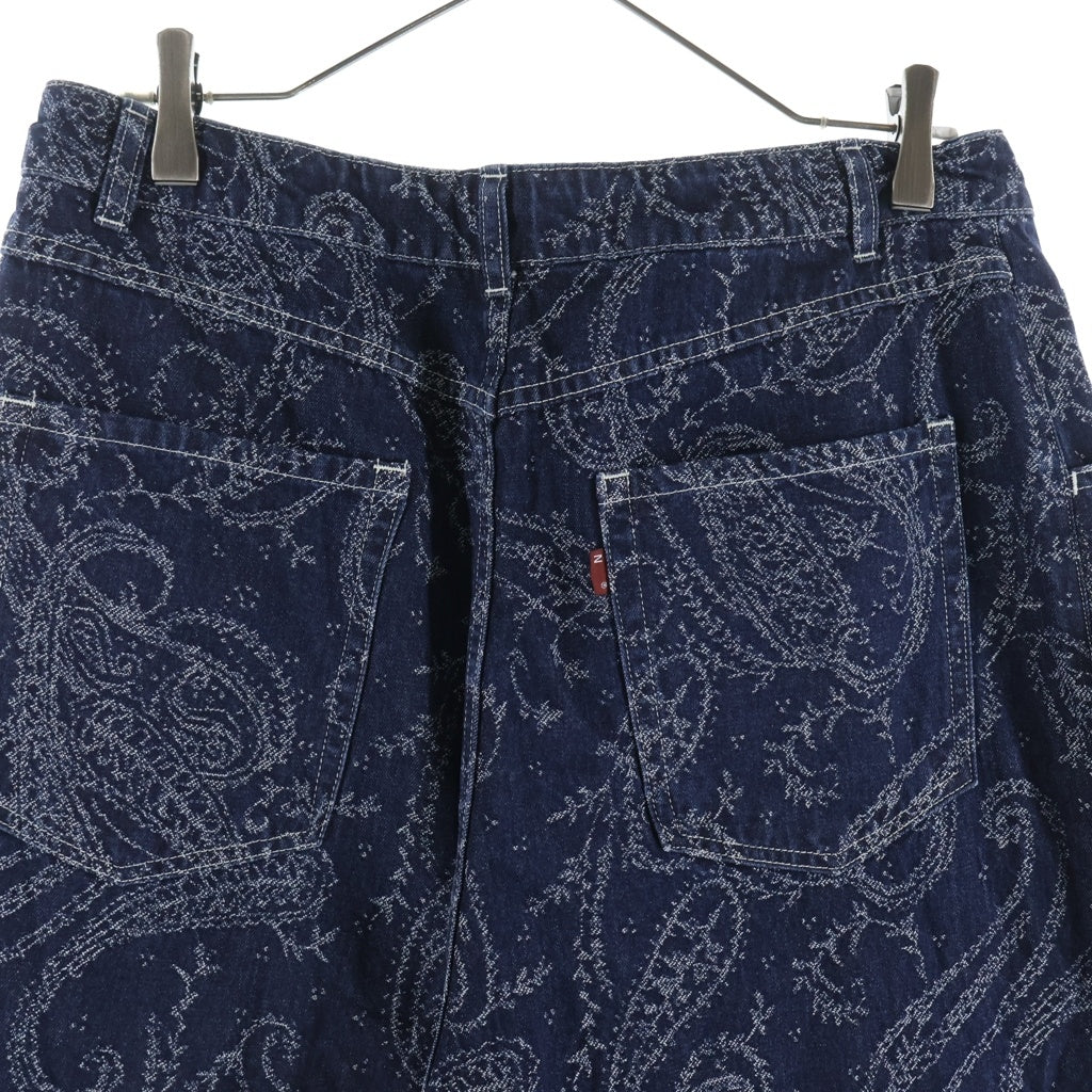 Needles(ニードルス) 23AW H.D Pants Jean 10oz Denim Paisley Jq NS167 ヒザデルパンツ ペイズリー柄デニムワイドパンツ インディゴ