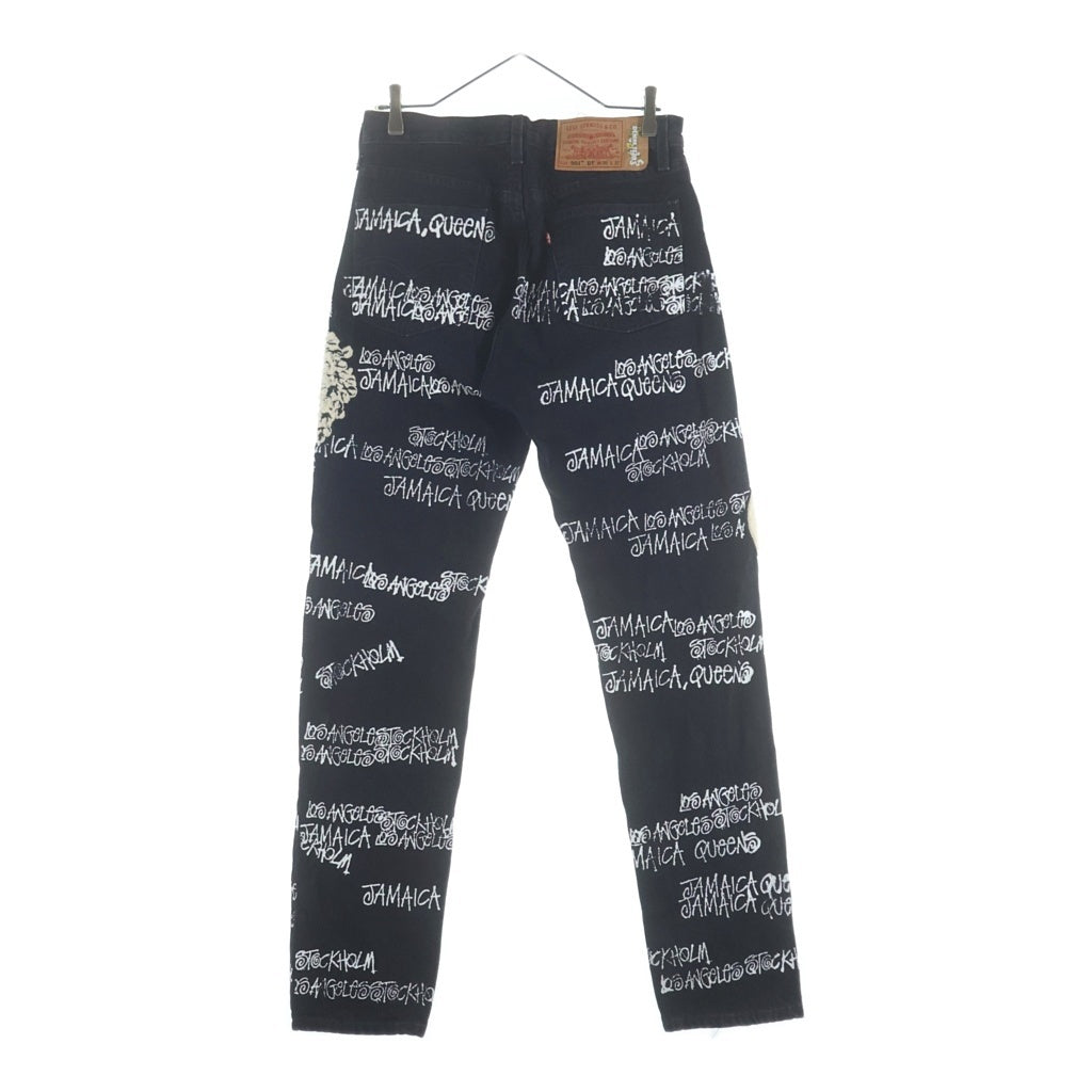 DENIM TEARS(デニムティアーズ) x Stussy x Our Legacy DENIM PANTS ×ステューシー ×アワーレガシー ストレートデニムパンツ ブラック