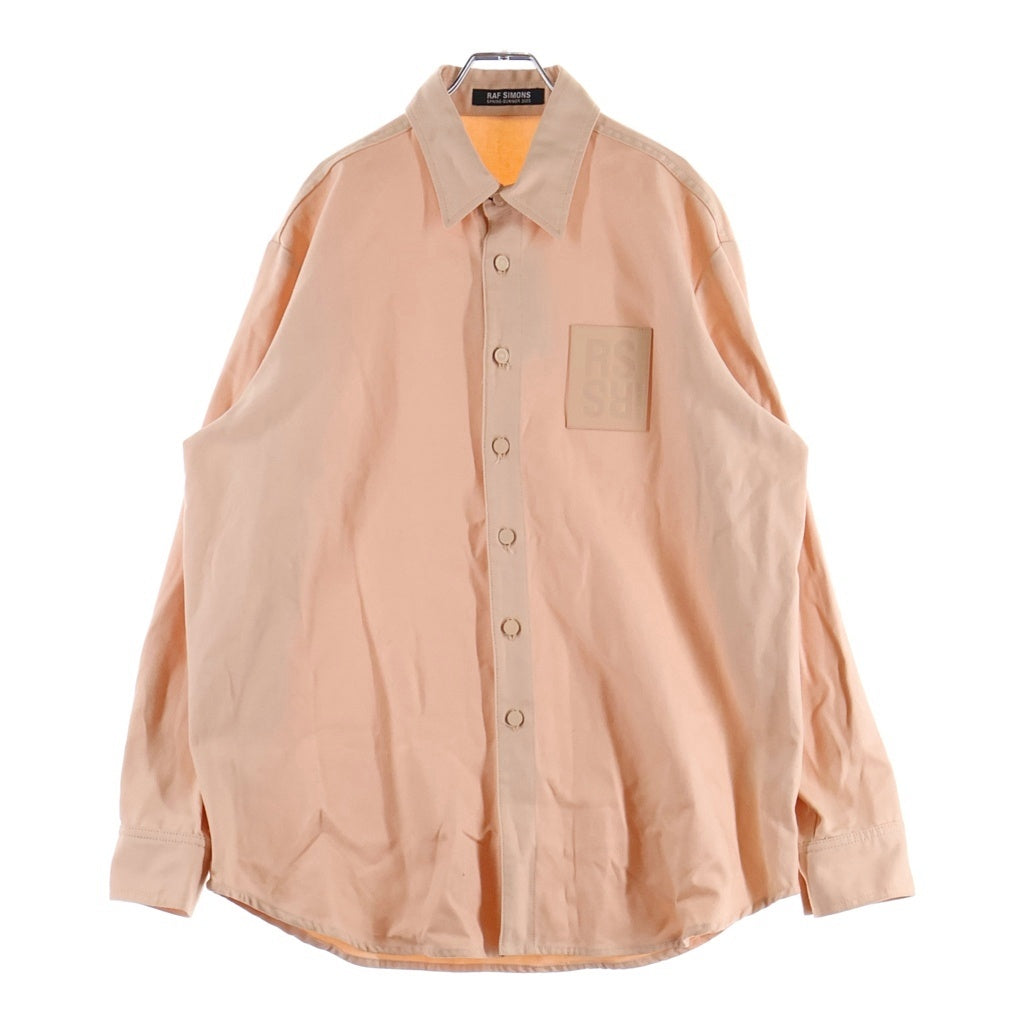 RAF SIMONS(ラフシモンズ) 23SS Straight Fit Denim Shirt 231-M242 ロゴパッチ ストレートフィット デニム長袖シャツ ピンク
