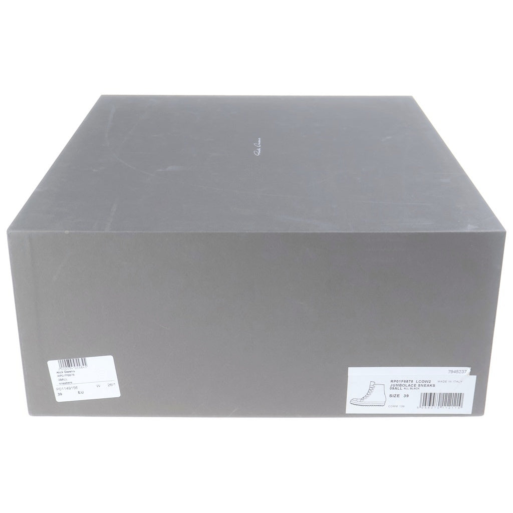 Rick Owens(リックオウエンス) JUMBOLACE SNEAKER ジャンボレース レザーハイカットスニーカー ブラック RP01F6878-LCOW2