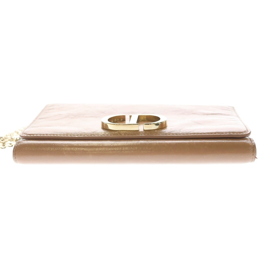 DIOR(ディオール) 30 Montaigne Wallet モンテーニュ チェーンレザーウォレット ピンク レディース