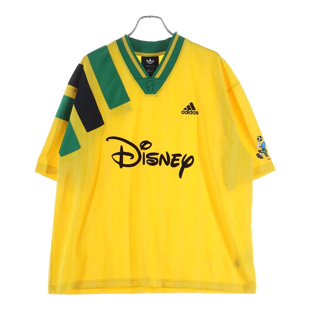 BRAIN-DEAD(ブレインデッド) ×adidas ×Disney Football Jersey アディダス ディズニー フットボールシャツ 半袖Tシャツ イエロー KR5195