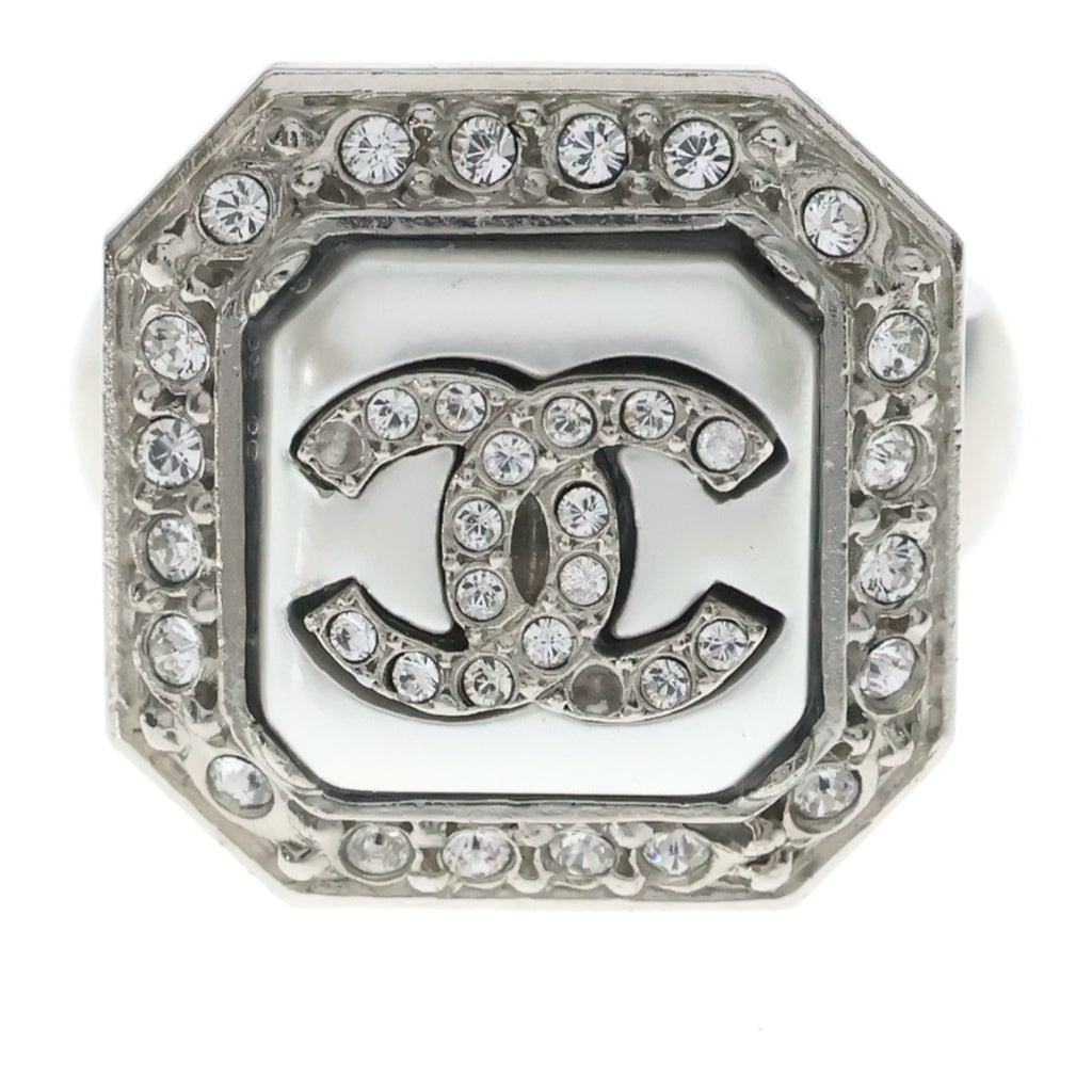 CHANEL(シャネル) Ring ココマーク ラインストーン装飾 リング シルバー