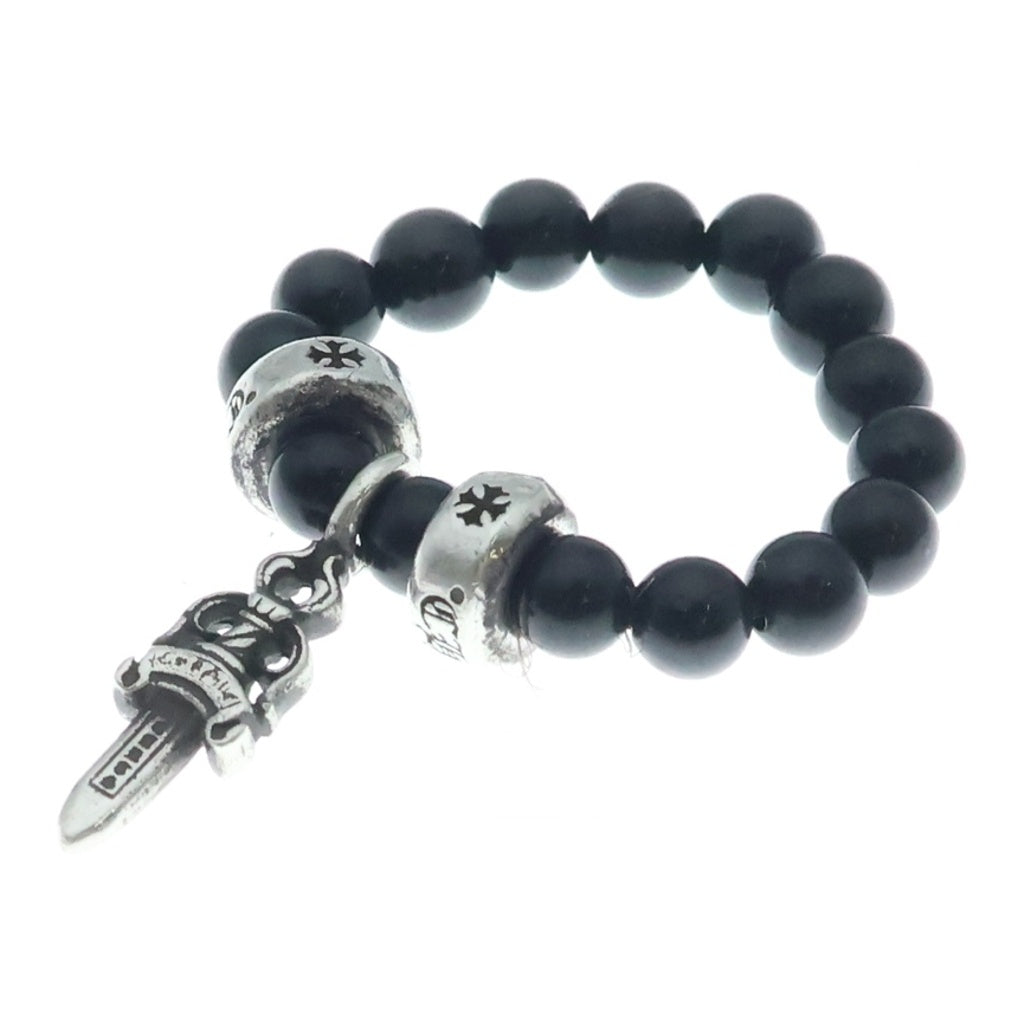 CHROME HEARTS(クロムハーツ) DAGGER CHARM BEAD RING ダガーチャーム ビーズリング シルバー/ブラック