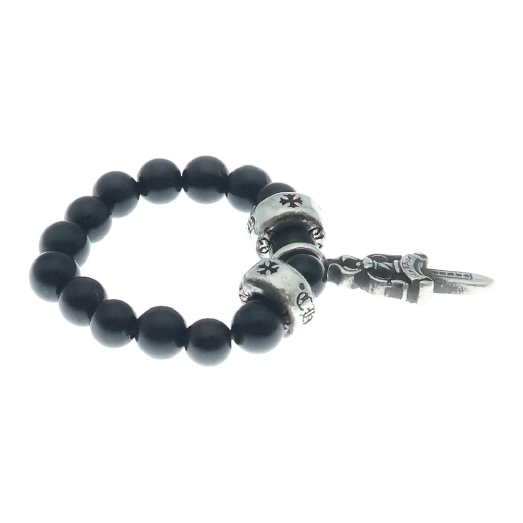CHROME HEARTS(クロムハーツ) DAGGER CHARM BEAD RING ダガーチャーム ビーズリング シルバー/ブラック