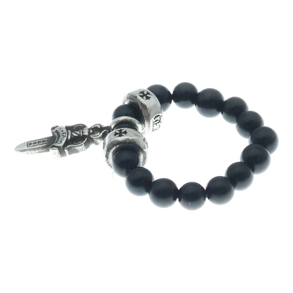 CHROME HEARTS(クロムハーツ) DAGGER CHARM BEAD RING ダガーチャーム ビーズリング シルバー/ブラック