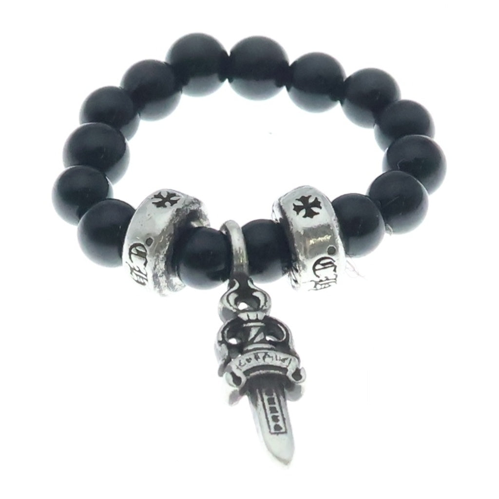 CHROME HEARTS(クロムハーツ) DAGGER CHARM BEAD RING ダガーチャーム ビーズリング シルバー/ブラック