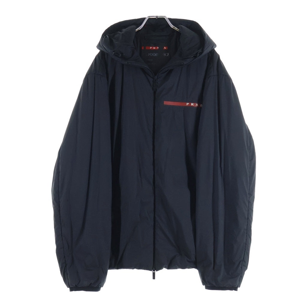 PRADA SPORT(プラダ スポーツ) 21AW BEYOND THE LINE ラバーロゴ パデットダブルジップアップジャケット ブラック LR-MX008-MK2 SGB296 S192