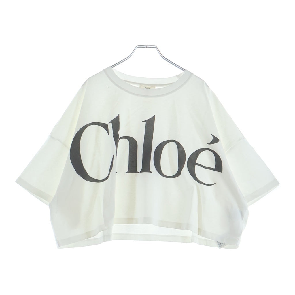 Chloe(クロエ) ロゴプリント コットン半袖カットソー Tシャツ CH24AJH09183101S ホワイト レディース