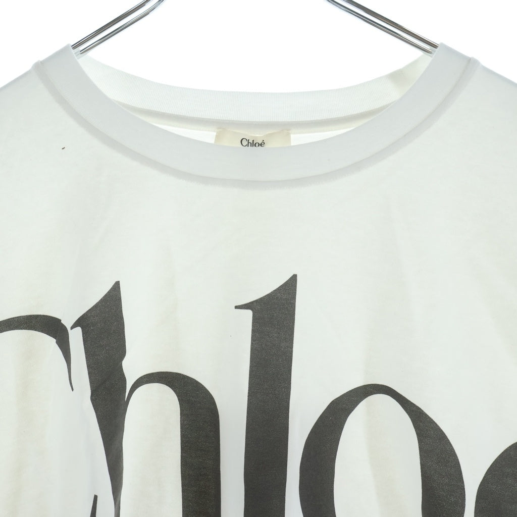 Chloe(クロエ) ロゴプリント コットン半袖カットソー Tシャツ CH24AJH09183101S ホワイト レディース