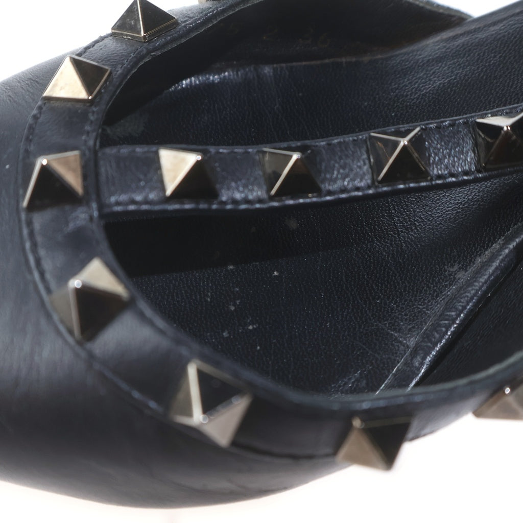 VALENTINO GARAVANI(ヴァレンチノガラヴァーニ) Rockstud Ankle Strap Pumps ロックスタッズ ポインテッドトゥ パンプス ハイヒールシューズ ブラック レディース