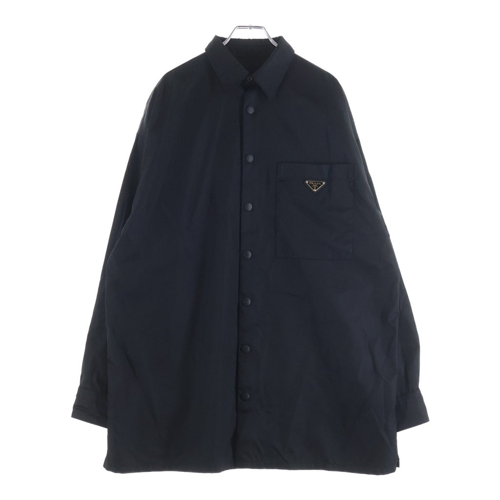 PRADA(プラダ) Re-Nylon Oversize Shirt トライアングルロゴ リナイロン 長袖シャツ ブラック SC601