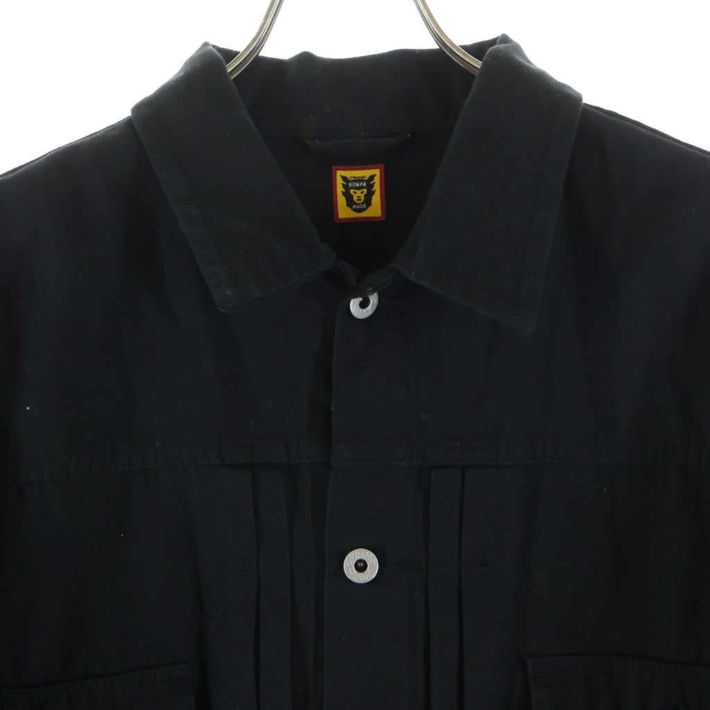 HUMAN MADE(ヒューマンメイド) ×Girls Dont Cry Work Jacket ×ガールズドントクライ ロゴ刺繍 ワークジャケット ブラック