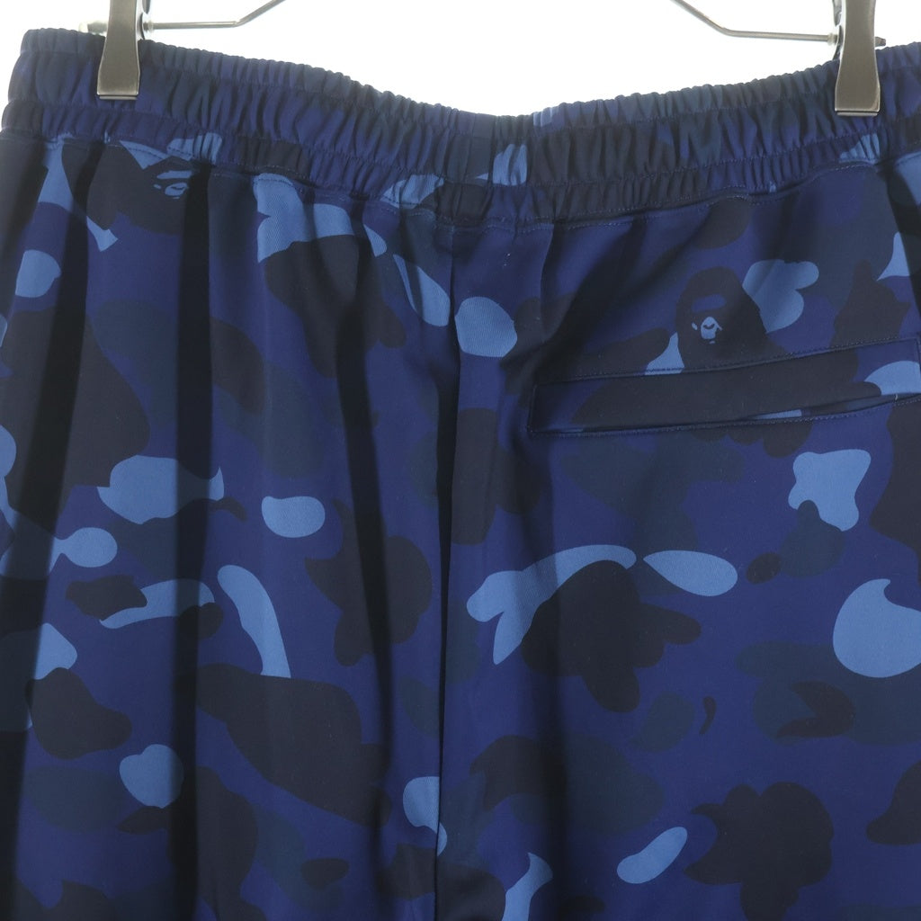 A BATHING APE(アベイシングエイプ) COLOR CAMO METAL LOGO RELAXED FIT カラーカモ メタルロゴ リラックスフィット スウェットパンツ ブルー 001PTL801315M